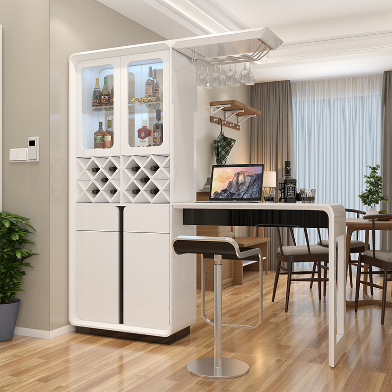 Contemporary Bar Stool and Table Set 2/3 Pieces White Rectangular