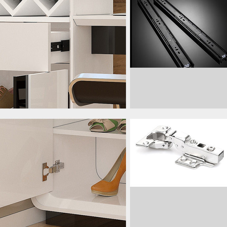 Contemporary Bar Stool and Table Set 2/3 Pieces White Rectangular