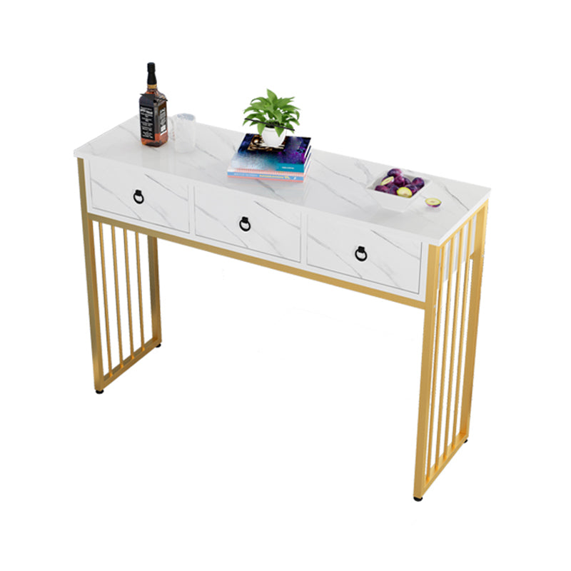 Glam Style Wood Rectangle Bar Height Pub Table for Living Room