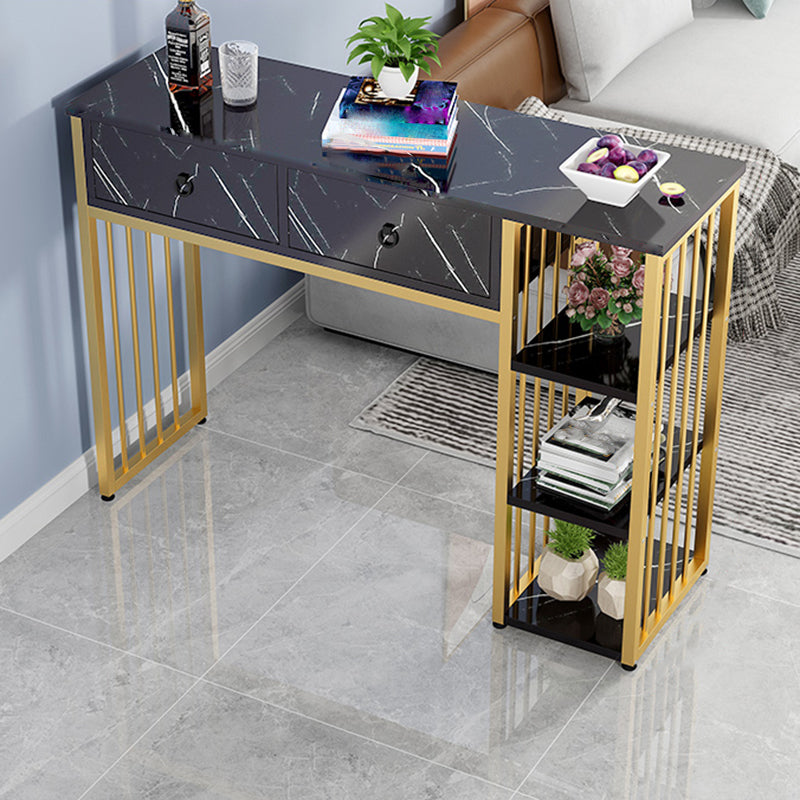 Glam Style Wood Rectangle Bar Height Pub Table for Living Room