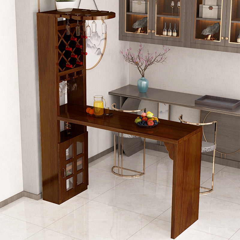 Modern Solid Wood Rectangle Bar Height Pub Table for Living Room
