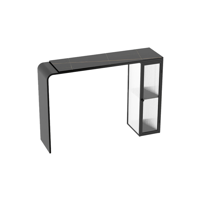 Modern Style Stone Rectangle Bar Height Pub Table for Living Room