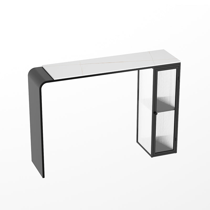 Modern Style Stone Rectangle Bar Height Pub Table for Living Room