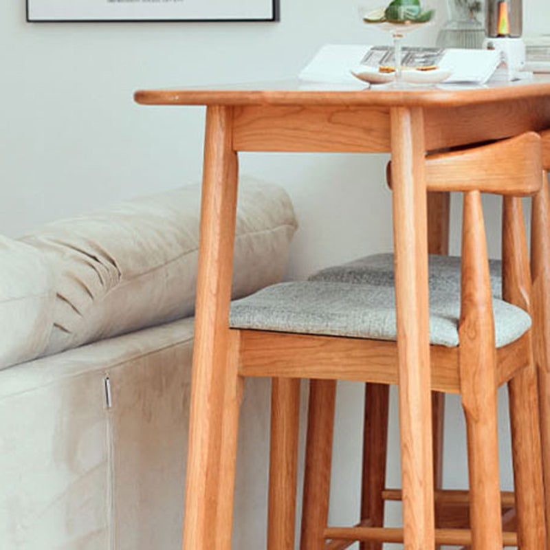 Modern Rectangle Solid Wood Bar Height Pub Table for Dining Room