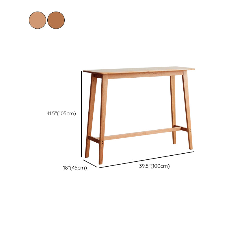 Modern Rectangle Solid Wood Bar Height Pub Table for Dining Room