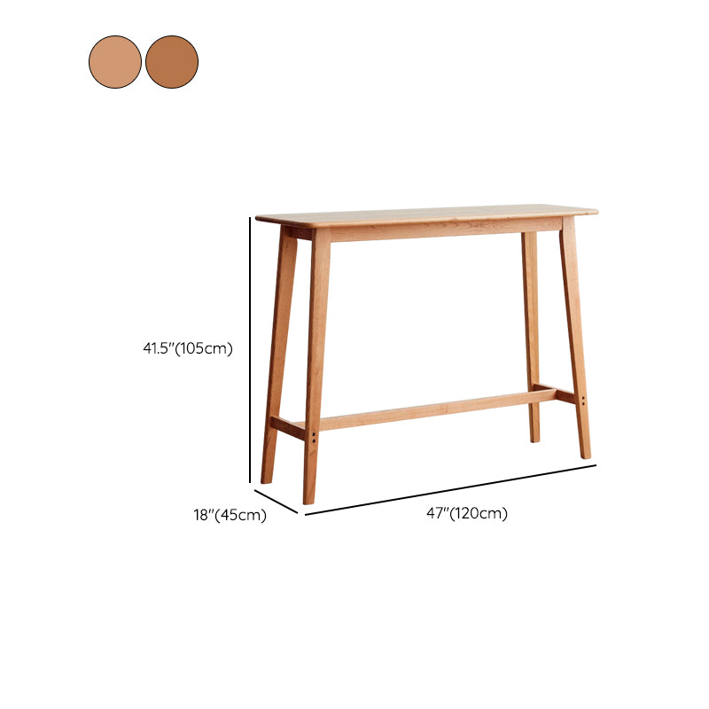 Modern Rectangle Solid Wood Bar Height Pub Table for Dining Room
