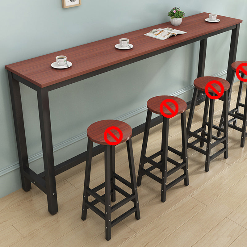 Modern Style Rectangle Wood Bar Height Pub Table for Dining Room