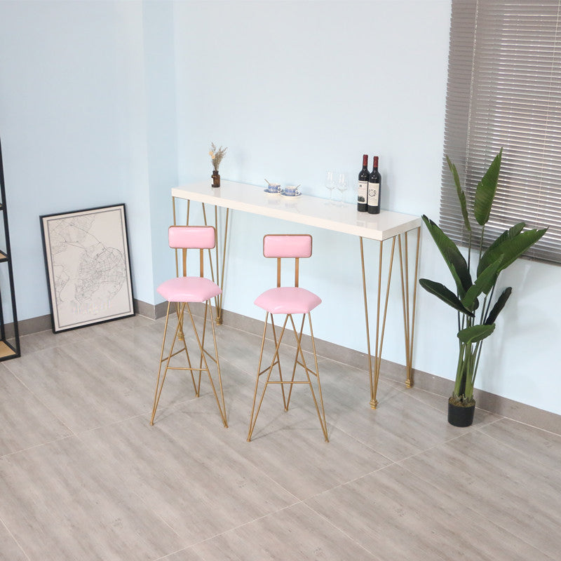 Modern Rectangle Solid Wood Bar Height Pub Table for Living Room