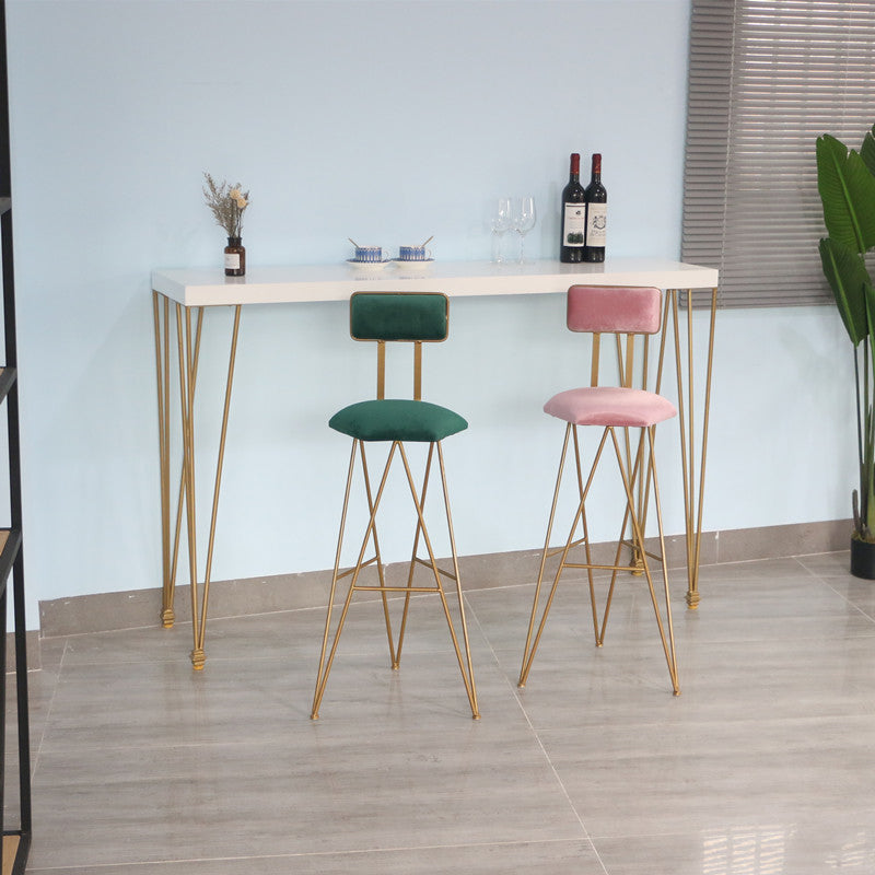 Modern Rectangle Solid Wood Bar Height Pub Table for Living Room