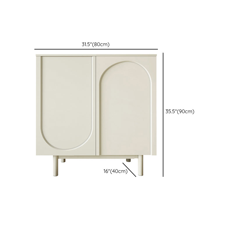 Modern White Wood Server Table Sideboard Cabinets Included for Home