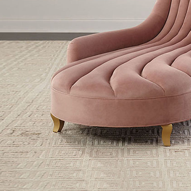 Luxury Style Velvet Chaise Lounge Bedroom Recessed Arms Chaise