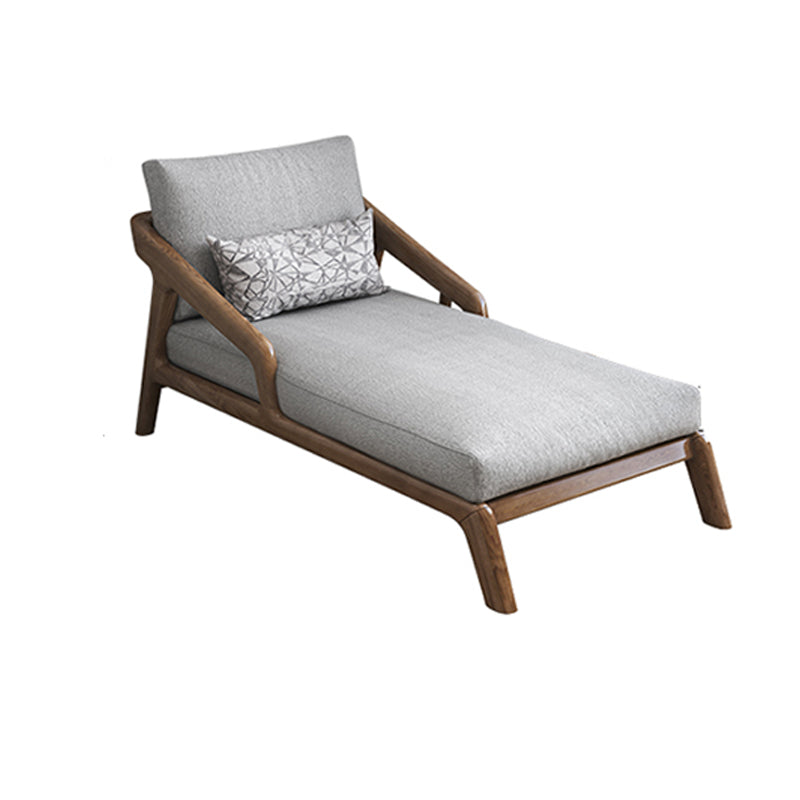Scandinavian Upholstered Chaise Lounge Couch Two Arms Chaise in Grey