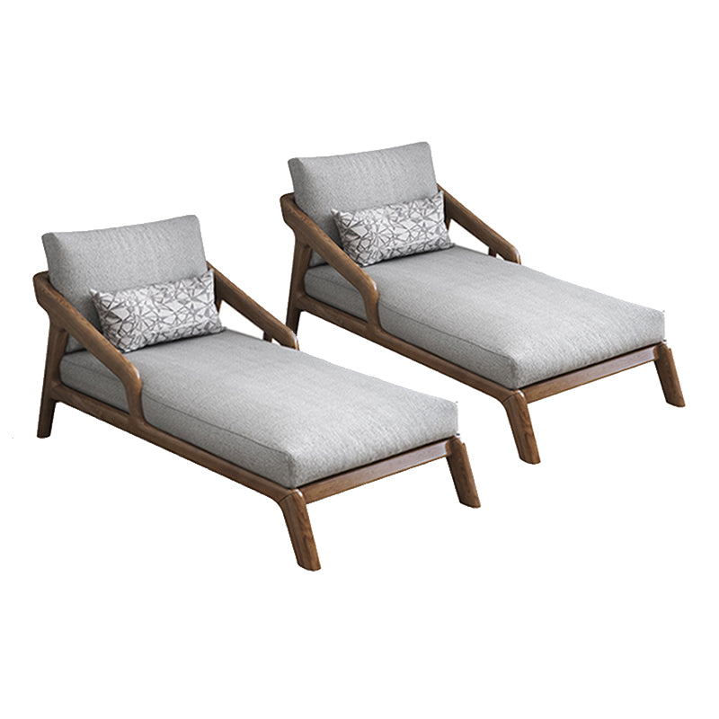 Scandinavian Upholstered Chaise Lounge Couch Two Arms Chaise in Grey