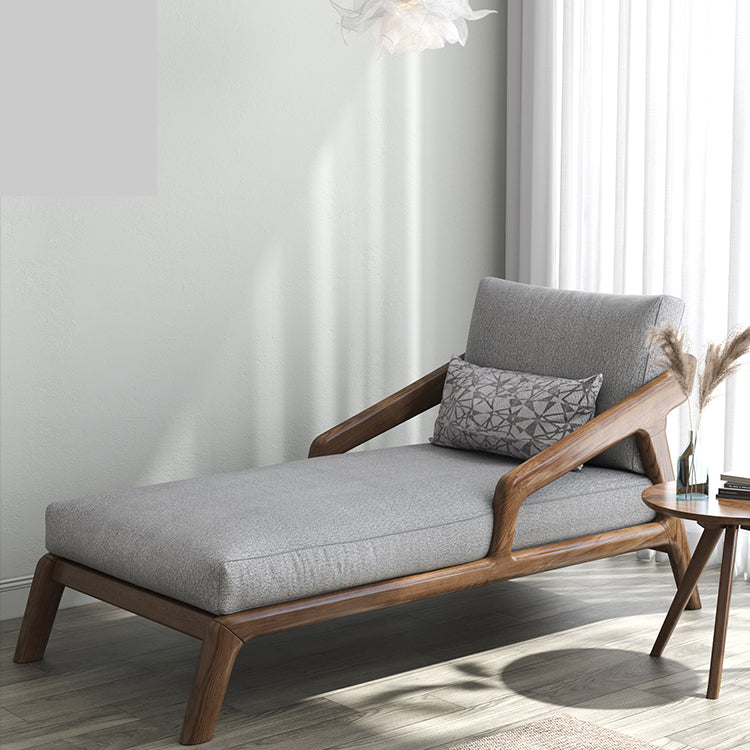 Scandinavian Upholstered Chaise Lounge Couch Two Arms Chaise in Grey