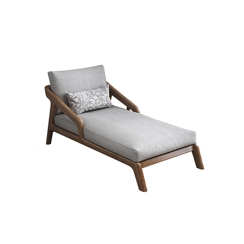 Scandinavian Upholstered Chaise Lounge Couch Two Arms Chaise in Grey