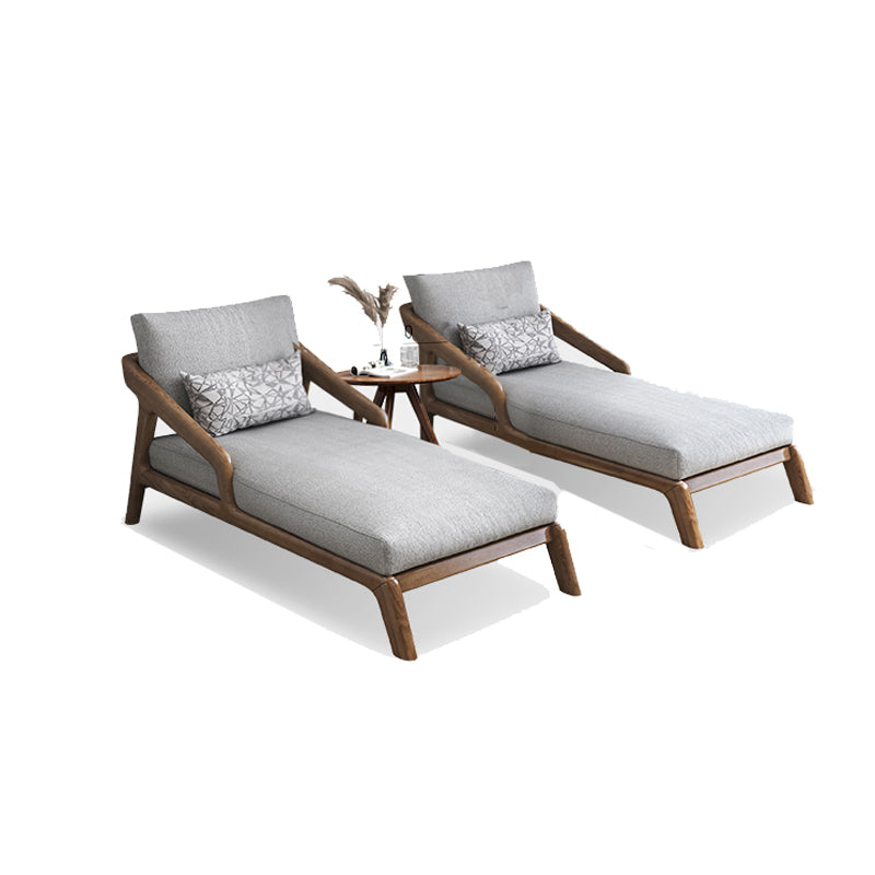 Scandinavian Upholstered Chaise Lounge Couch Two Arms Chaise in Grey
