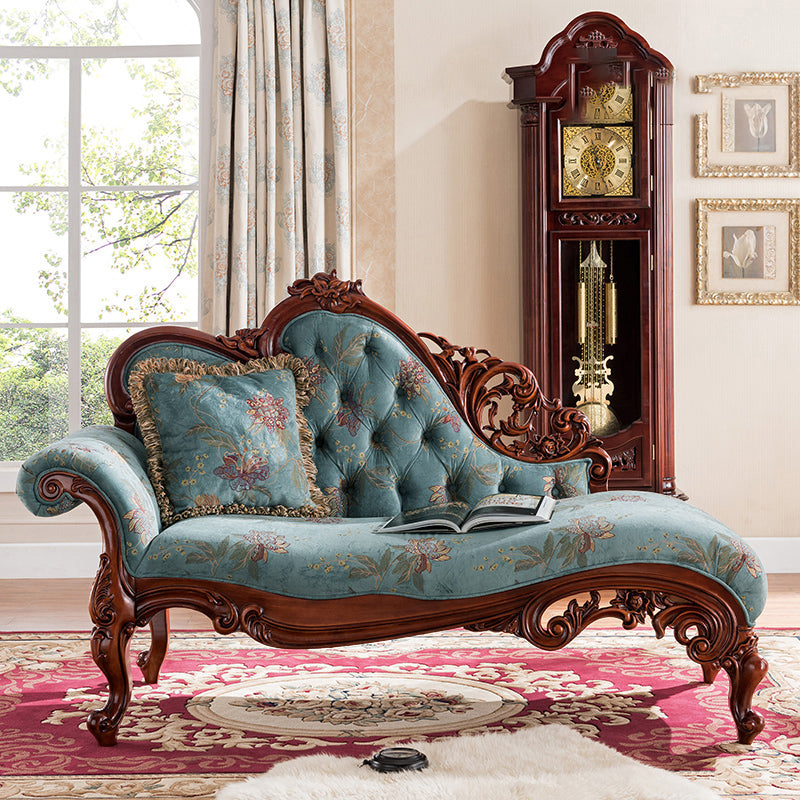 Upholstered Chaise Lounge Couch One Armed Lounge Solid Wood Chair