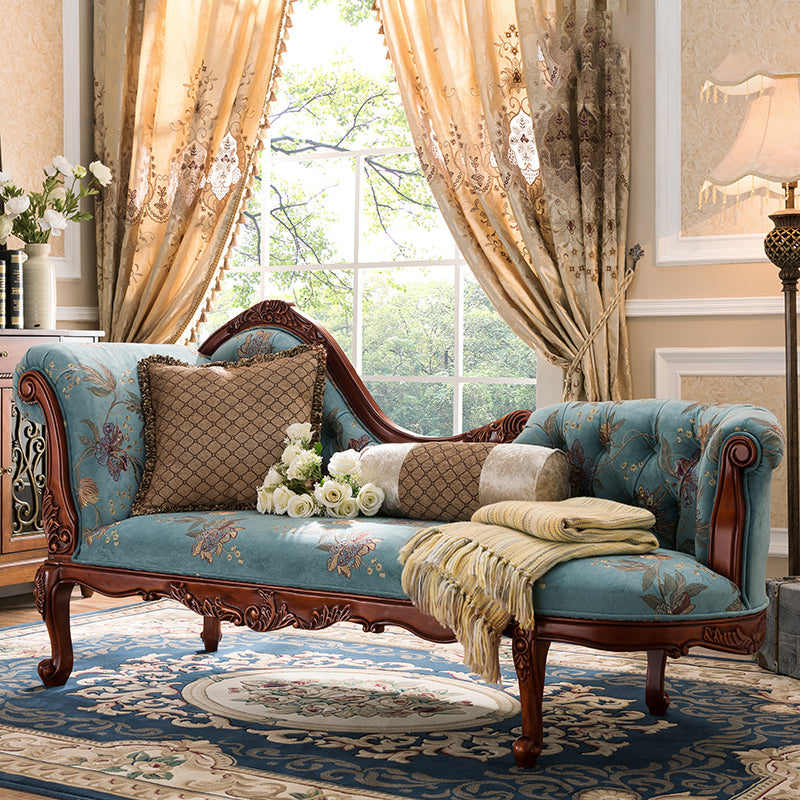 Upholstered Chaise Lounge Couch One Armed Lounge Solid Wood Chair