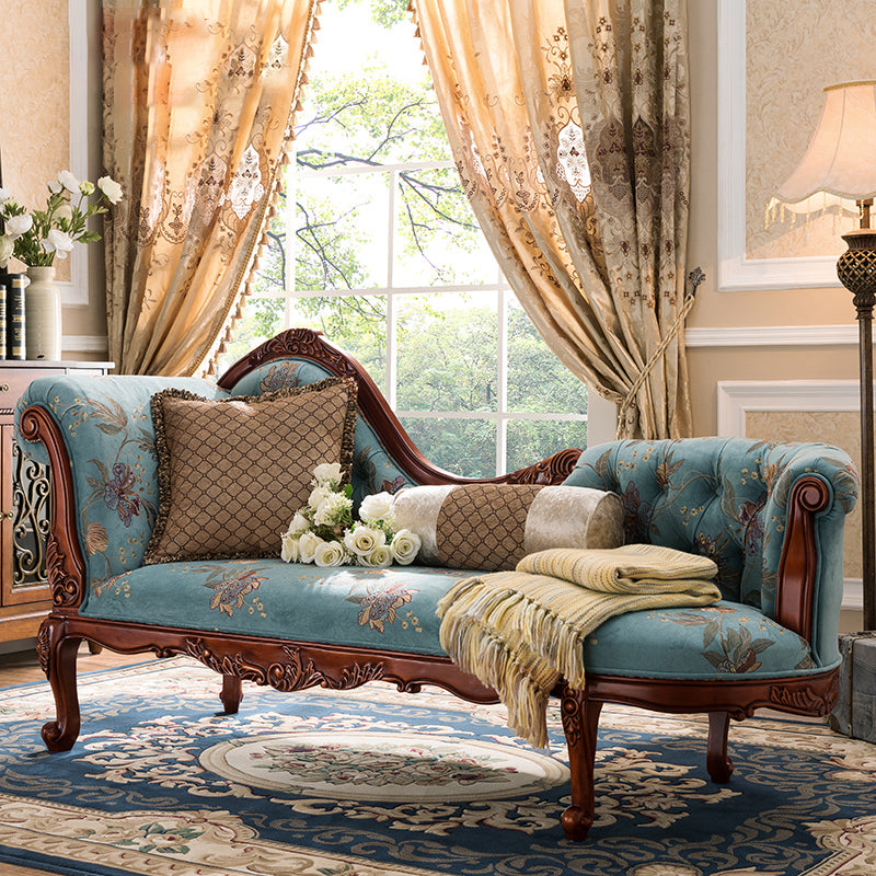 Upholstered Chaise Lounge Couch One Armed Lounge Solid Wood Chair