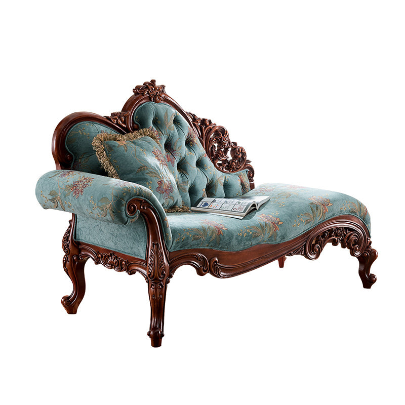 Upholstered Chaise Lounge Couch One Armed Lounge Solid Wood Chair