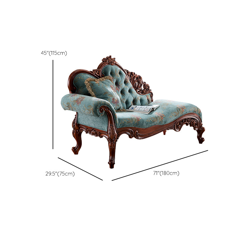 Upholstered Chaise Lounge Couch One Armed Lounge Solid Wood Chair