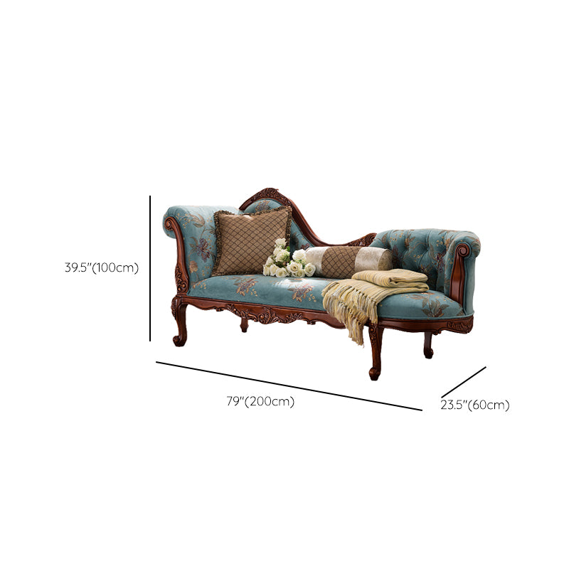 Upholstered Chaise Lounge Couch One Armed Lounge Solid Wood Chair