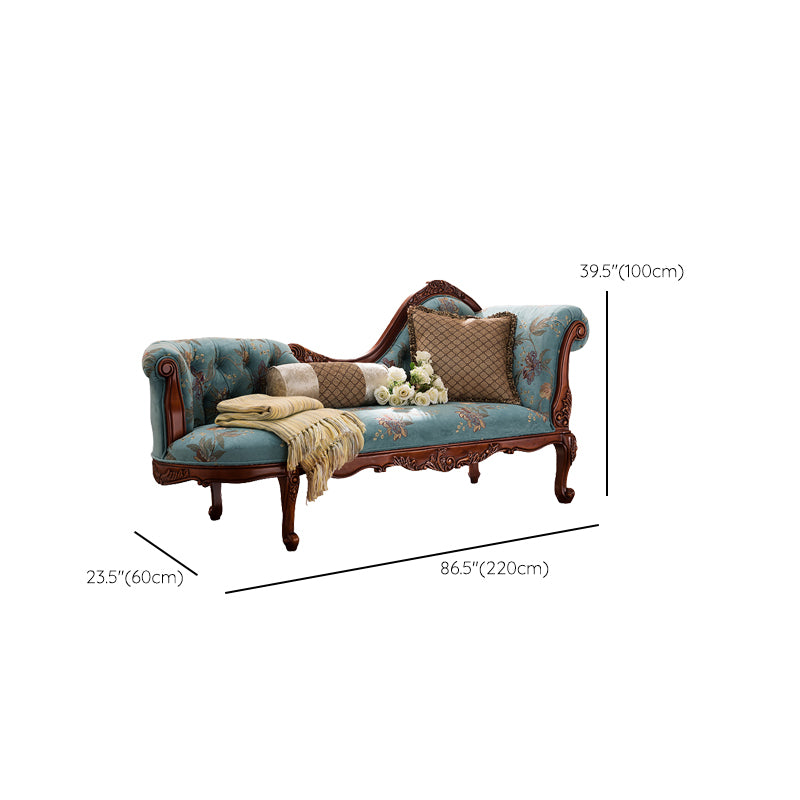 Upholstered Chaise Lounge Couch One Armed Lounge Solid Wood Chair