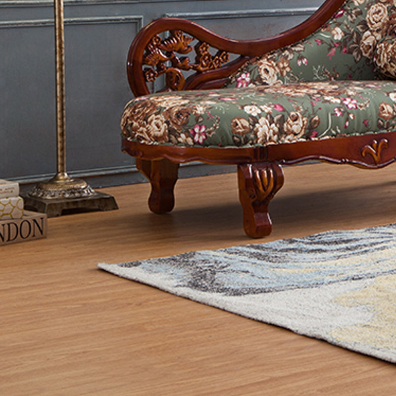 French Country Upholstered Chaise Lounge Couch One Armed Lounge Chair in Solid Wood