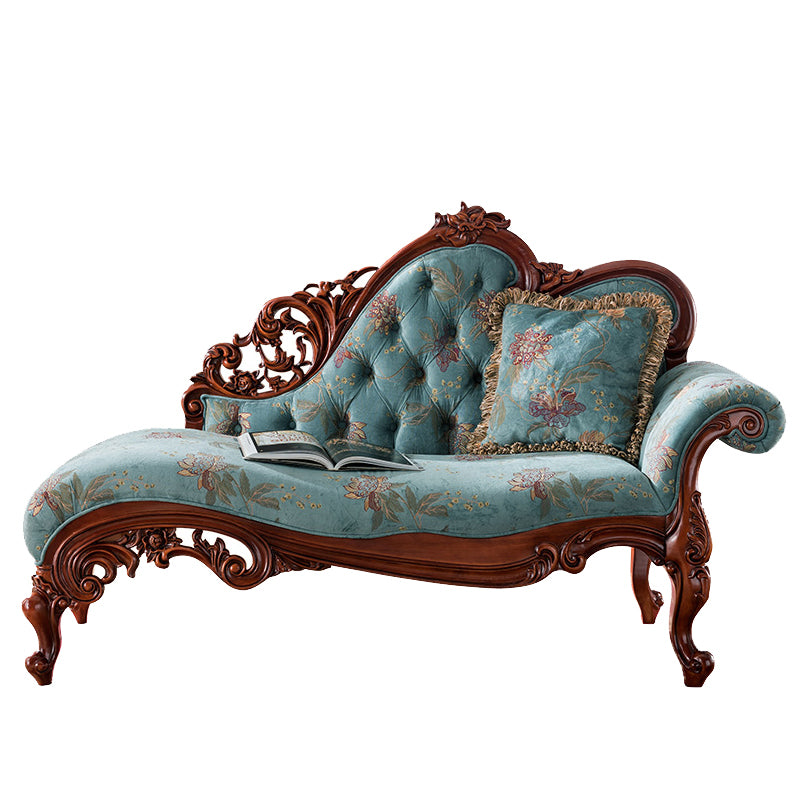 French Country Nailhead Trim Chaise Lounge Couch One Armed Lounge Chair