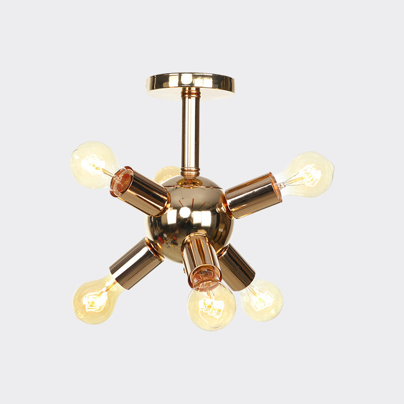 Chroom/gouden Sputnik semi-inbouw vintage ijzer 6/9/12 lichten restaurant verzonken plafondlamp armatuur