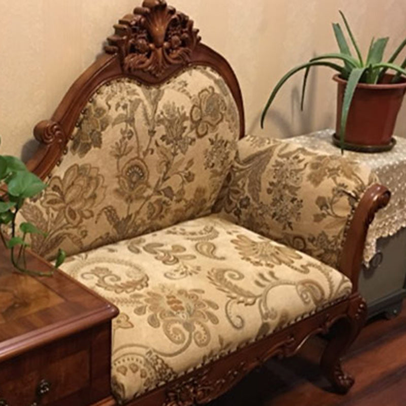 French Country Nailhead Trim Chaise Lounge Couch One Armed Lounge Chair