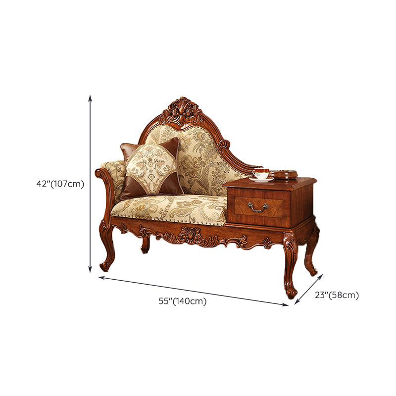 French Country Nailhead Trim Chaise Lounge Couch One Armed Lounge Chair