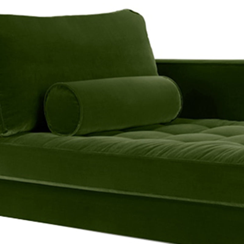 Contemporary Upholstered Chaise Lounge Square Arms Chaise in Green/Blue