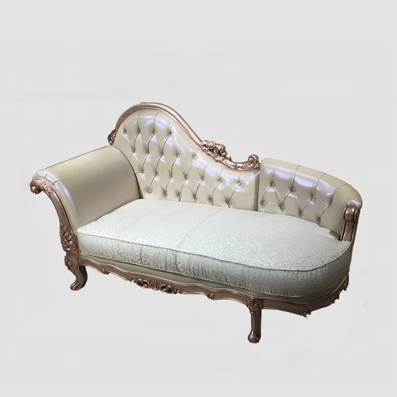 Glam Upholstered Chaise Lounge Couch Wood Chaise Lounge Chair