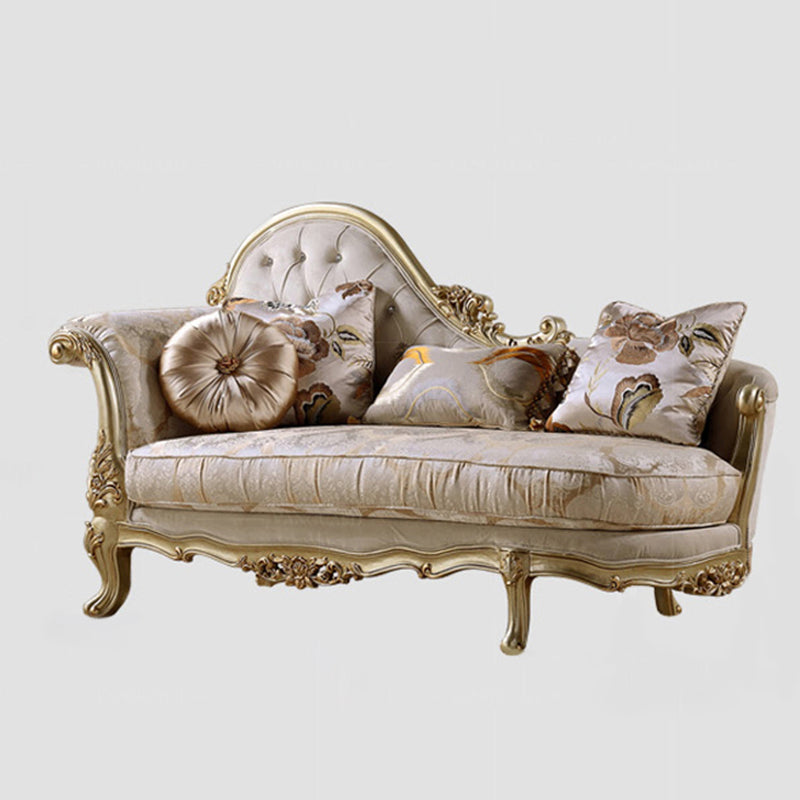 Glam Upholstered Chaise Lounge Couch Wood Chaise Lounge Chair