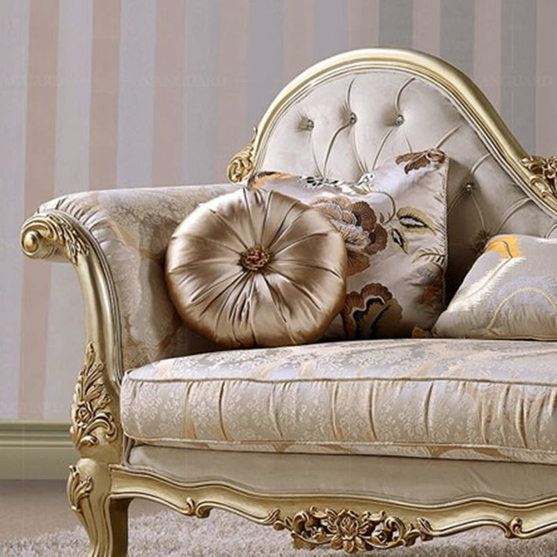 Glam Upholstered Chaise Lounge Couch Wood Chaise Lounge Chair