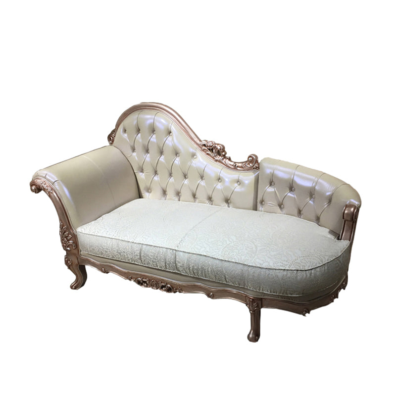 Glam Upholstered Chaise Lounge Couch Wood Chaise Lounge Chair