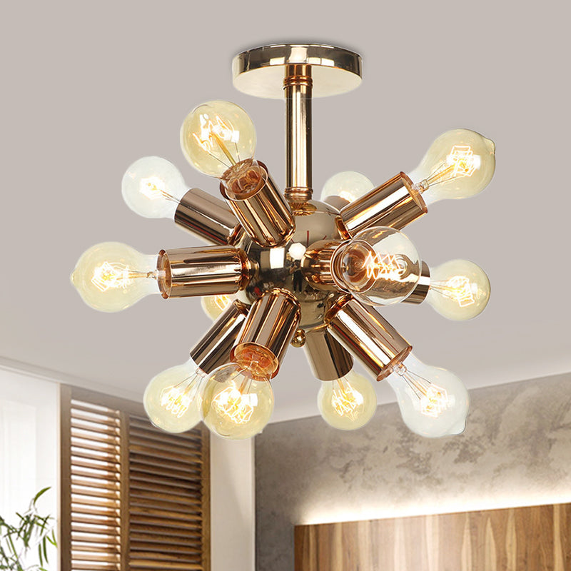 Chroom/gouden Sputnik semi-inbouw vintage ijzer 6/9/12 lichten restaurant verzonken plafondlamp armatuur