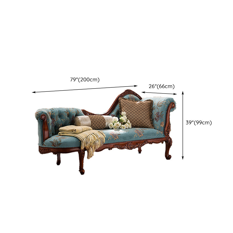 French Country Upholstered Chaise Lounge Couch One Armed Lounge Chair