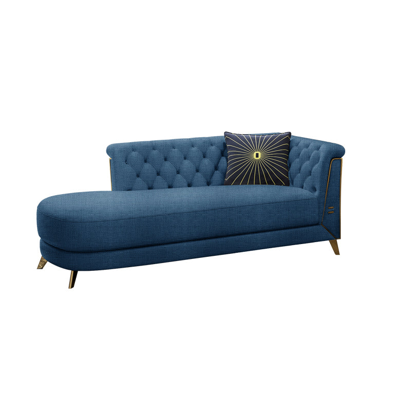 Contemporary Upholstered Chaise Lounge Couch Rolled Arms Lounge Chair