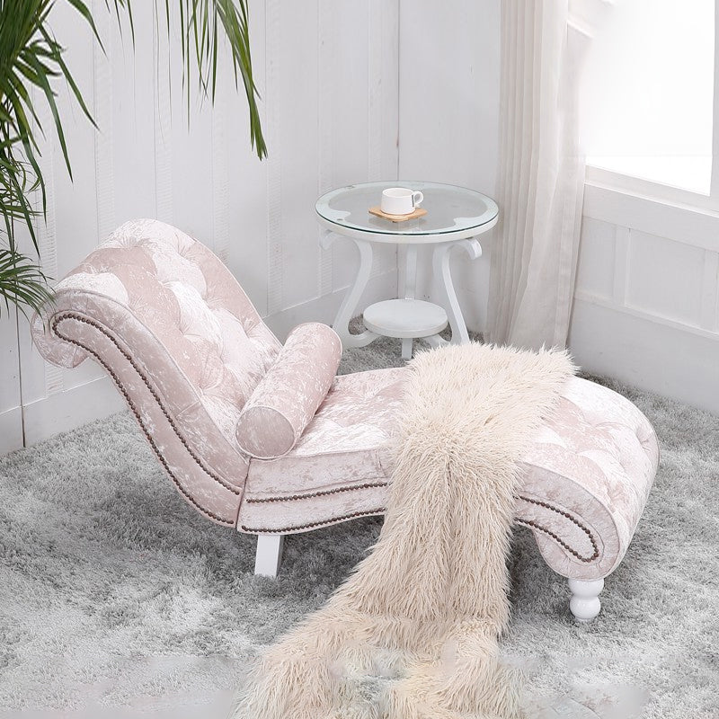 Scandinavian Upholstered Chaise Lounge Couch Armless Chaise Lounge Chair