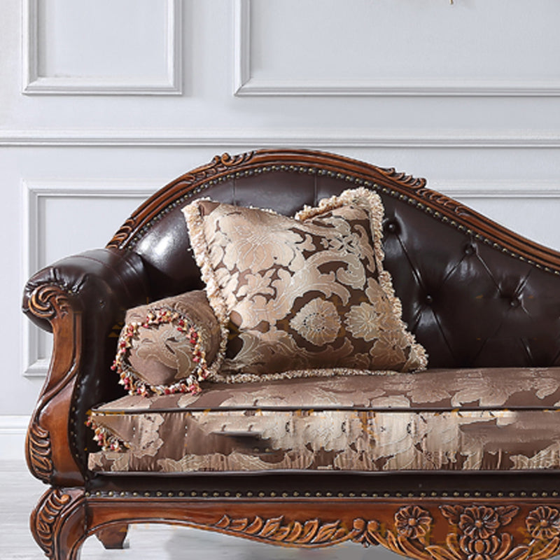 Traditional Upholstered Chaise Lounge Couch Fabric Chaise Lounge Chair with Arms