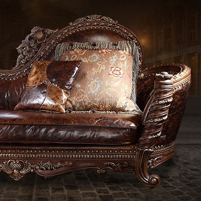 Traditional Upholstered Chaise Lounge Couch Fabric Chaise Lounge Chair with Arms