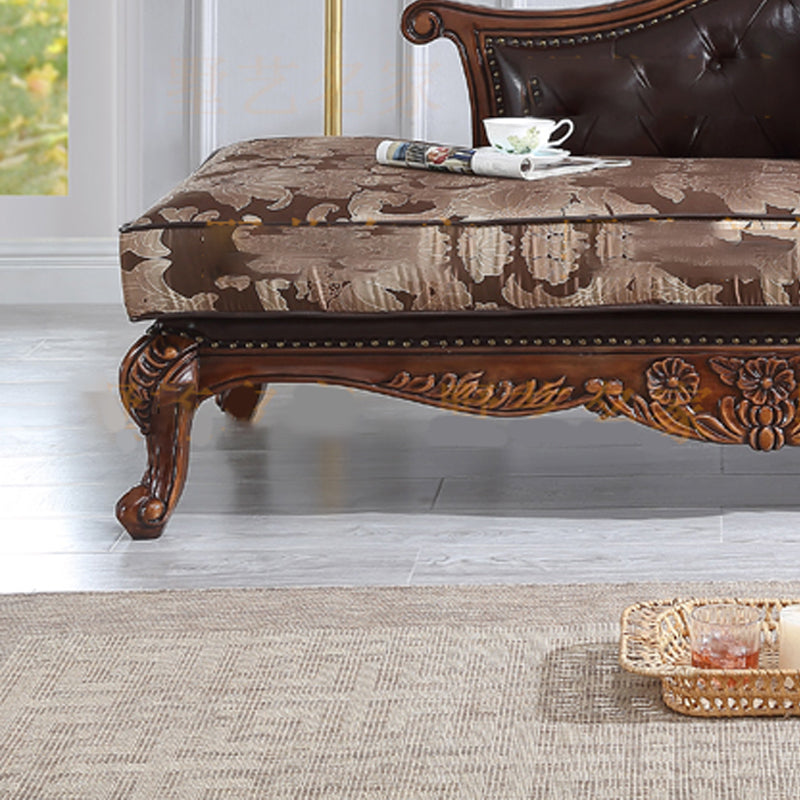Traditional Upholstered Chaise Lounge Couch Fabric Chaise Lounge Chair with Arms