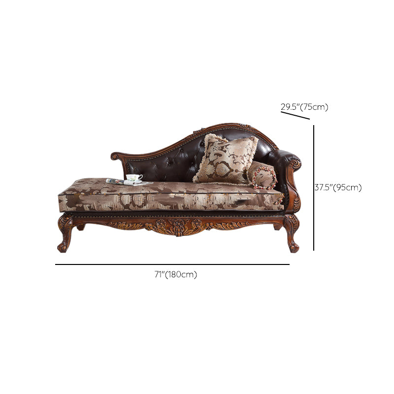 Traditional Upholstered Chaise Lounge Couch Fabric Chaise Lounge Chair with Arms