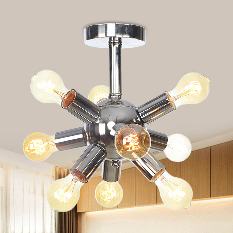 Chroom/gouden Sputnik semi-inbouw vintage ijzer 6/9/12 lichten restaurant verzonken plafondlamp armatuur