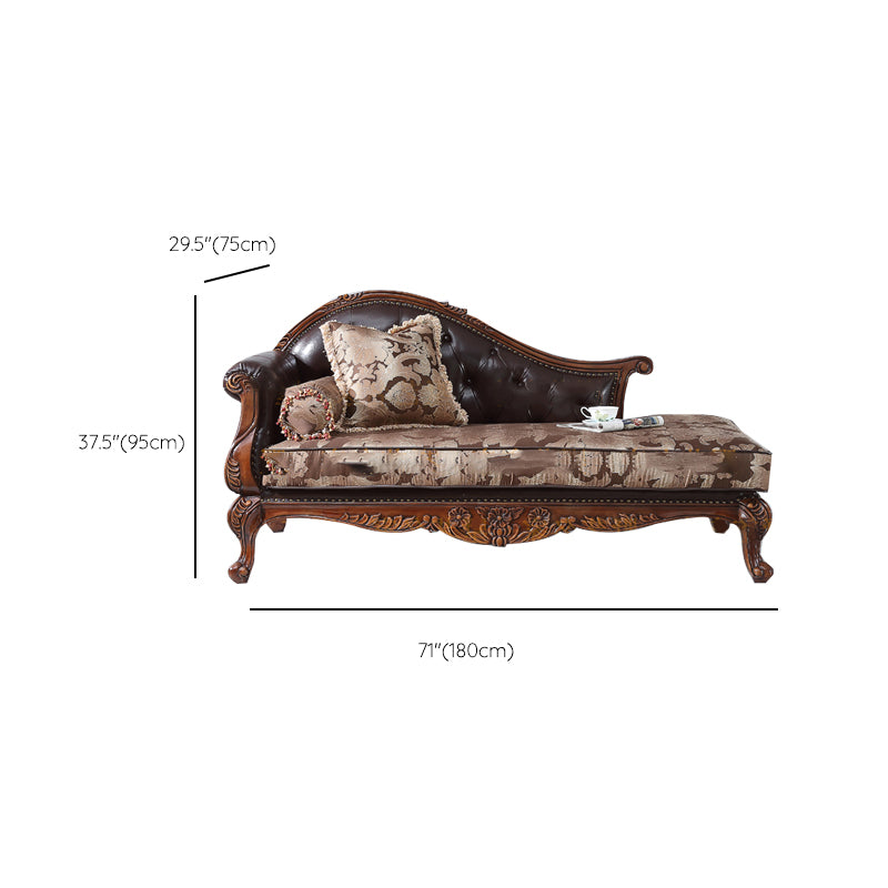 Traditional Upholstered Chaise Lounge Couch Fabric Chaise Lounge Chair with Arms