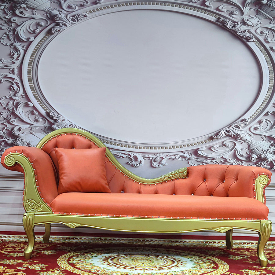 Traditional Upholstered Chaise Lounge Couch with Arms Chaise Lounge Chair