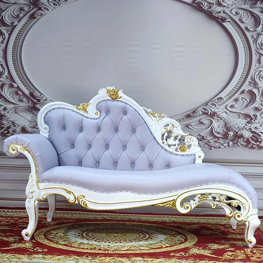 Traditional Upholstered Chaise Lounge Couch with Arms Chaise Lounge Chair