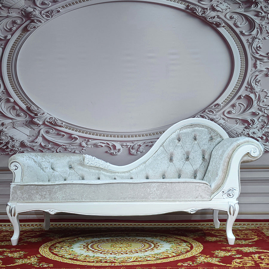Traditional Upholstered Chaise Lounge Couch with Arms Chaise Lounge Chair